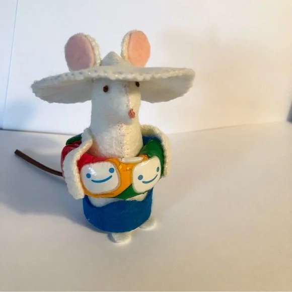 Vacation Felt Mouse Art Doll with inner tube floatie beach fun handmade - Picture 2 of 9